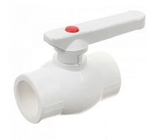 Кран шаровой 20 мм полипропиленовый PPR белый (10144020) | код 00000015343 | Valfex