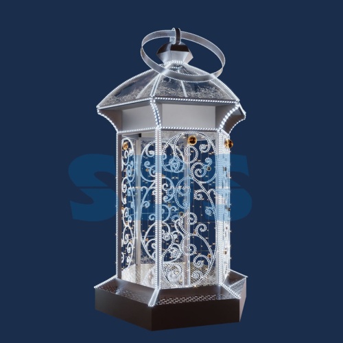 Декоративная 3D фигура Фонарик серебряный 406 см | код 501-457 | NEON-NIGHT