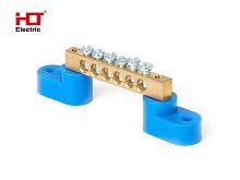 Шина N ноль на двух угловых изол ШНИ-8х12-6-У2-синий HLT | код 081-01-21 | HLT