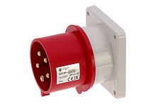 Вилка встраиваемая 32A/400V/3P+N+E/IP44, фланец 86x86 | код CA821 | INPIN