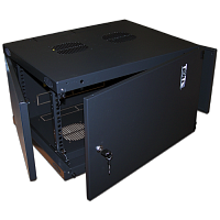 Шкаф настенный Next, 9U 550x600, металлическая дверь, черный | код TWT-CBWNM-9U-6x6-BK | TWT
