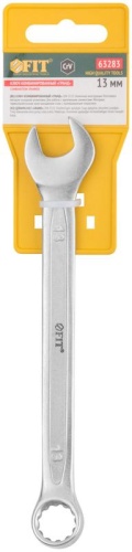 Ключ комбинированный усиленный ''Гранд'', CrV, холодный штамп 13 мм | код 63283 | FIT фото 3