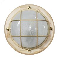 Светильник НПП-03-60-014 IP65 Самарканд 1302 Круг малый матовый / корпус с решеткой дер. Сосна индивидуальная упаковка | код 1005500979 | Элетех