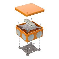 Коробка огнестойкая разветвительная для о/п двухкомпонентная 60-0300-FR6.0-4-4-Р Е15-Е60 RAL2004 100х100х50 (14 шт/кор) Промрукав | код 60-0300-FR6.0-4-4-Р | ПРОМРУКАВ