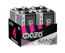 Элемент питания алкалиновый "крона" 6LR61 9В Alkaline Pack-4 (уп.4шт) | код 5030602 | ФАZА