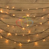 Гирлянда "ТВИНКЛ ЛАЙТ LED" (с контроллером 8 режимов) 4м 25LED 2Вт 220В IP20 тепл. бел. провод темн.-зел. ПВХ | код 303-016 | Neon-Night