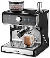 Кофеварка рожковая Kitfort КТ-7173 1550Вт черный/нержавеющая сталь | код 2019665 | KITFORT