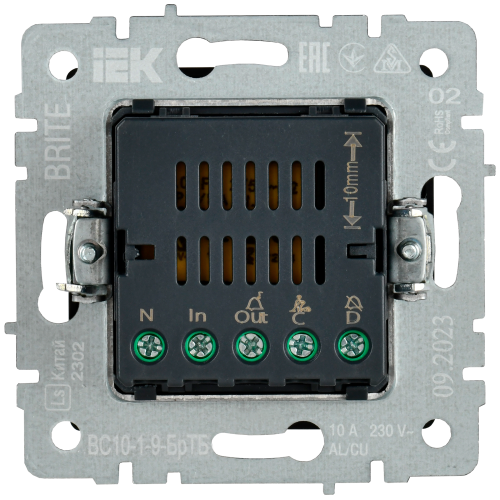 BRITE Кнопка звонка с инд. отел. 10А ВС10-1-9-БрТБ бр. IEK | код BR-V14-2-10-K45 | IEK фото 2