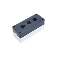 Корпус для поста кнопочного, пластик, серый/черный, 71x170x65,5mm, 3 места, IP65 | код GOB-3A-GW | GQELE