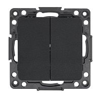 Стокгольм Механизм Выключателя 2-кл, проходного 10А черный PROxima | код EZV10-027-10 | EKF