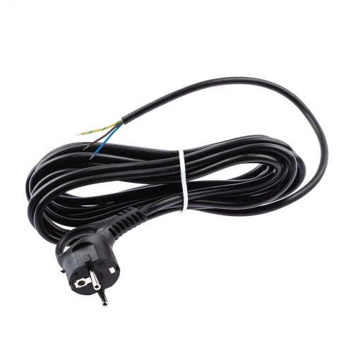Шнур сетевой с вилкой UX-3x0,75-5m-B с заземлением 5м ПВС 3x0,75мм2 черный | код Б0048695 | ЭРА