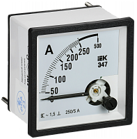 Амперметр Э47 250/5А кл. точн. 1,5 72х72мм IEK | код IPA10-6-0250-E | IEK