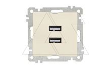 21 - Розетка 2xUSB Type A, сл.кость | код 2100-449-0102 | Mutlusan