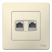 Розетка компьютерная 2xRJ45 Cat.5 BLANCA, молочгый | код. BLNIS045452 | Schneider Electric