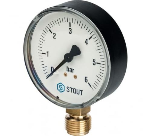 Манометр радиальный Dn 80 мм 1/2', 0...6 бар, кл.2.5 (SIM-0010-800615) | код RG008Q0C199OH0 | STOUT Манометр радиальный Dn 80 мм 1/2', 0...6 бар, кл.2.5 (SIM-0010-800615) | код RG008Q0C199OH0 | STOUT