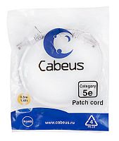 Cabeus PC-UTP-RJ45-Cat.5e-5m-WH Патч-корд U/UTP, категория 5е, 2xRJ45/8p8c, неэкранированный, белый, PVC, 5м | код 7687c | Cabeus