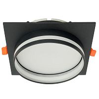 Светильник ДВО-25w GX70 без лампы квадратный черный | код 51100 | Feron