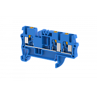 Клемма проходная PUSH-IN 2,5 мм2, на 3 подключения, синяя PQ2.5-1X2-BLUE | код 3102050001 | Elmex