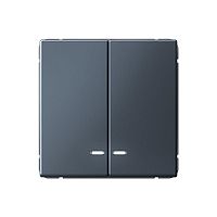 Выключатель 2-кл. ArtGallery (сх. 5а) 10AX с подсветкой механизм грифель | код GAL000753 | Systeme Electric