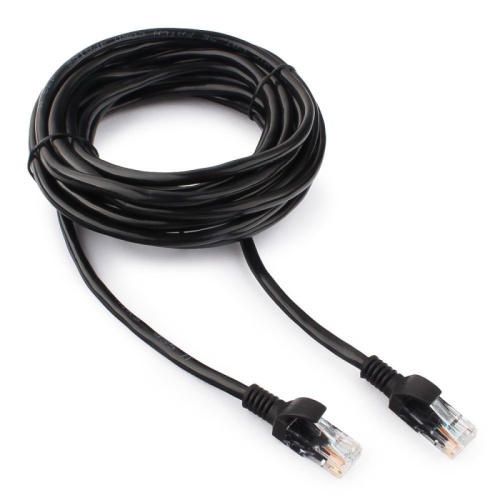 Патч-корд UTP Cablexpert PP12-5M/BK кат.5e, 5м, литой, многожильный (чёрный) | код PP12-5M/BK | Cablexpert