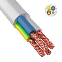 Провод соединительный ПВС 4x0,75 мм кв 200 м белый ГОСТ 7399-97 | код 01-8204-1 | REXANT