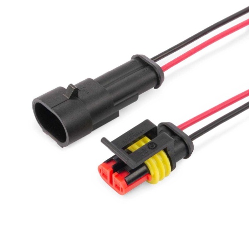 Разъем герметичный автомобильный РГА-2П с проводом | код 89507 | КВТ