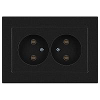 Розетка 2-м СП Accent 6-204-05 16А IP20 250В 2P AL/CU антрацит Intro Б0063465