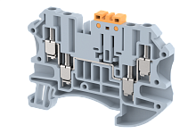 Клемма проходная винтовая 2,5 мм2, на 4 подключения, серая TQKFT2.5-2X2-GREY | код 1202060000 | Elmex