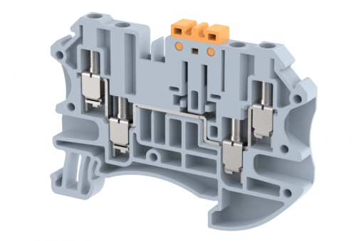 Клемма проходная винтовая 2,5 мм2, на 4 подключения, серая TQKFT2.5-2X2-GREY | код 1202060000 | Elmex Клемма проходная винтовая 2,5 мм2, на 4 подключения, серая TQKFT2.5-2X2-GREY | код 1202060000 | Elmex