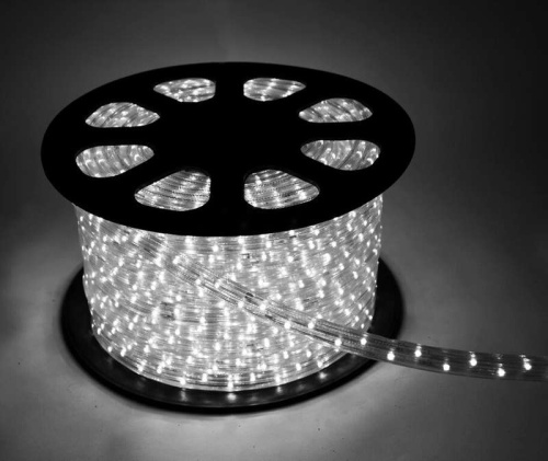 Шнур светодиодный Дюралайт свечение с динамикой 3W 220В 3.4Вт/м d13мм (уп.100м) IP44 бел. | код KOC-DL-3W13-W | КОСМОС