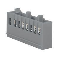 Шина "фаза" L (6х9мм) 8 отверстий латунь серый изолированный корпус на DIN-рейку PROxima | код sn0-63-8-is | EKF