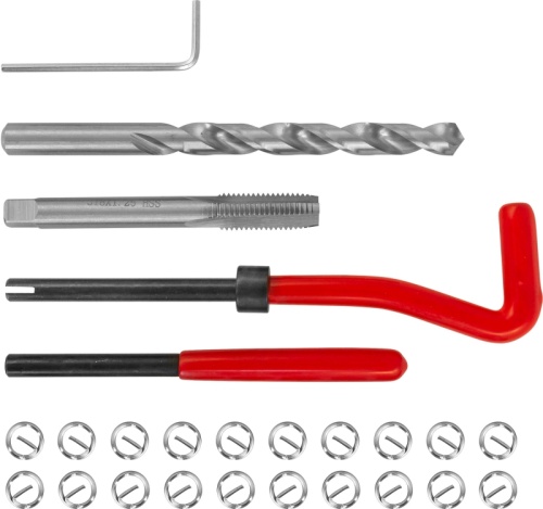 TRIS8125 Набор для восстановления резьбы M8x1.25, 25 предметов | код TRIS8125 | Thorvik