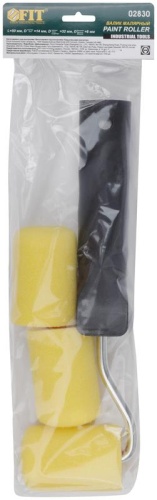 Валик поролоновый с ручкой "мини" 50мм+2 сменных ролика желт. FIT 02830 фото 4 Валик поролоновый с ручкой "мини" 50мм+2 сменных ролика желт. FIT 02830 фото 4