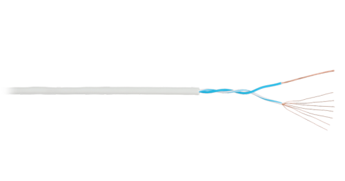 Кабель NIKOLAN U/UTP 1 пара, Кат.3 (Класс С), 16МГц, многожильный, BC (чистая медь), 24AWG (7х0,192мм), внутренний, LSZH нг(A)-HFLTx, светло-серый, 305м - гарантия: 1 год | код NKL 1010C-GY | NIKOLAN