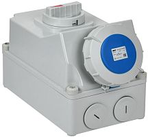 Розетка с механической блокировкой ССИ-833 63А-6ч/220В 2P+PE IP67 IEK | код PSR11-063-3-5-67 | IEK