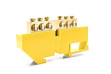 Шинки нулевые латунные на дин-опоре ШНИ 8х12мм 6 отв. цвет желтый | код DBN-28-06PE | Engard