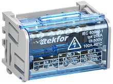 TEKFOR Шины на DIN-рейку (кросс-модуль) ШНК 2х7 L+PEN IEK | код TF-DN10-2-07-100 | IEK