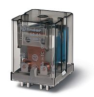 Реле силовое электромеханическое, монтаж на печатную плату, раздвоенные выводы, 1NO+1NC 20A, контакты AgCdO, катушка 60В DC, степень защиты RTI, опции: нет | код 65.61.9.060.0000 | FINDER