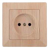 Розетка Intro Solo 4-201-11 без заземления 2P, 16А-250В, IP20, СУ, сосна | код Б0053648 | ЭРА