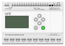 Модуль ЦПУ 16 DI 10 RO 220В AC с Ethernet портом с экраном | код PLC-430-CPU-16D10R-1AC-00 | ONI