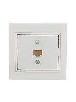 Розетка компьютерная 1-м СП Мира RJ45 бел./бел. LEZARD 701-0202-139