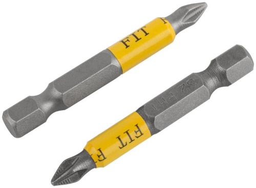 Биты кованые сталь S2 односторонние 50 мм PH1 Профи 2 шт блистер | код 57504 | FIT фото 5