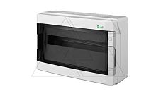 Щит навесной GALANT 1x18M, N/PE 2x 10x16+10x10mm2, дымчатая пласт. дверь, светло-серый RAL7035, 291x432x160mm, IP65 | код 1604-01 | Elektro-plast Nasielsk