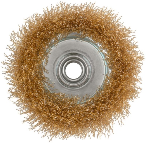 Щетка для УШМ, М14, Чашка, латунированная витая проволока 0,3 мм, 100 мм, блистер, Profi | код 82-895 | FIT фото 5 Щетка для УШМ, М14, Чашка, латунированная витая проволока 0,3 мм, 100 мм, блистер, Profi | код 82-895 | FIT фото 5