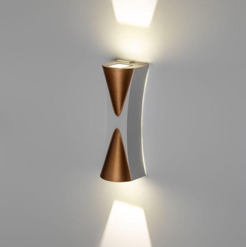 Светильник светодиодный WL43 WH+GD 6Вт 3500К для интерьера/фасадов IP54 бел./зол. | код Б0054423 | Эра