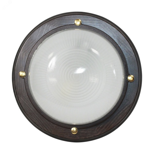 Светильник НПП-03-60-013 IP65 Самарканд 1301 Круг малый матовый /корпус дерево Венге | код 1005500974 | Элетех