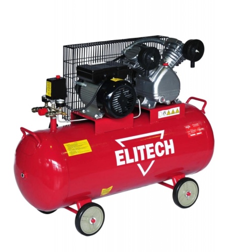 Компрессор поршневой Elitech КПР 100/400/2.2 масляный 400л/мин 100л 2200Вт красный | код 1625668 | Elitech