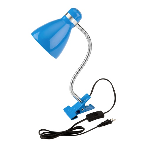 Светильник настольный Моби REXANT на металлической стойке с зажимом-прищепкой, с цоколем Е27, 60 Вт, цвет летнее небо | код 603-1013 | REXANT Светильник настольный Моби REXANT на металлической стойке с зажимом-прищепкой, с цоколем Е27, 60 Вт, цвет летнее небо | код 603-1013 | REXANT