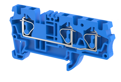 Клемма проходная пружинная 4 мм2 на 3 подключения, синяя SQ4-1X2-BLUE | код 2103050001 | Elmex Клемма проходная пружинная 4 мм2 на 3 подключения, синяя SQ4-1X2-BLUE | код 2103050001 | Elmex
