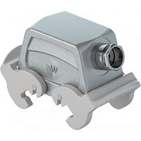 Крышка на кабель, разъема REVOS, Size 10, без уплотнителя, с двумя защелками, 1 кабельный ввод IP54 M25x1,5, с боковым расположением, материал корпуса: алюминиевый сплав | код 72.358.1035.0 | Wieland